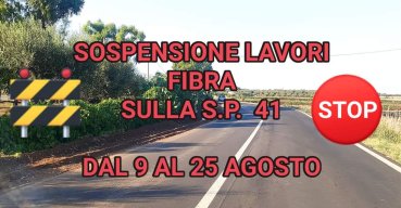 Sospensione dei lavori per la Fibra sulla SP41