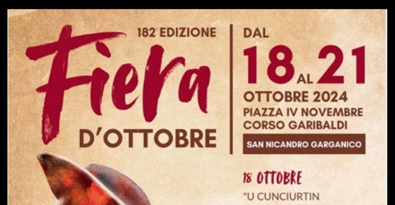 182esima Fiera d’ottobre ecco il programma