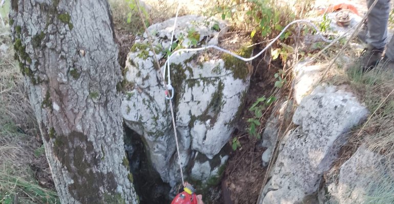 Gli speleologi salvano un vitello caduto in una grotta