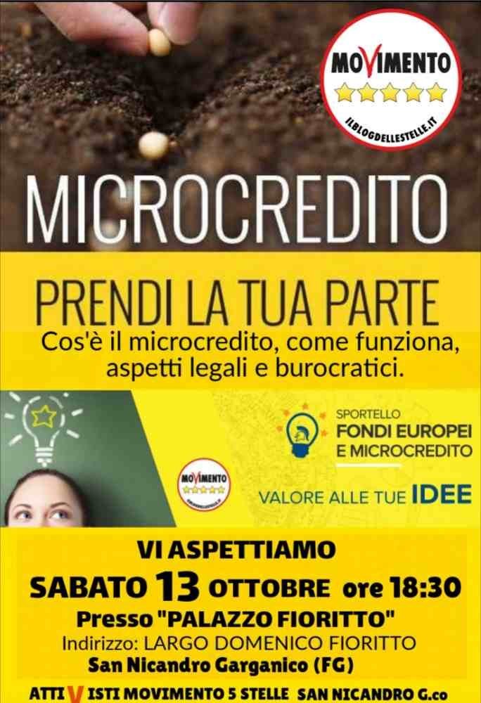 "Microcredito e Fondi Europei", evento informativo del M5S